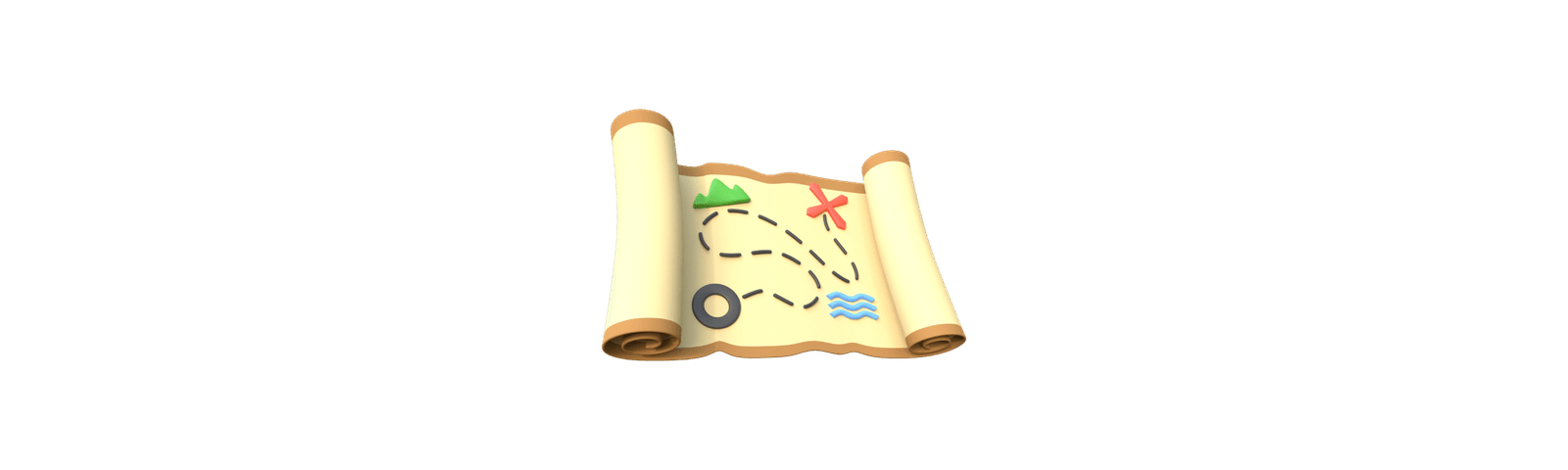 Treasure map illustration showing paths and destinations for discovery