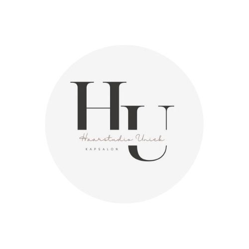 Minimalist black-white logo of Haarstudio Uniek