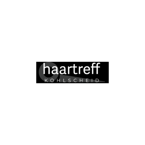 HaarTreff Kohlscheid – black and white minimalist hair salon logo