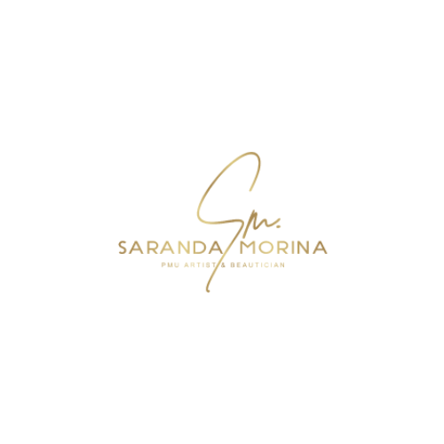 Saranda Morina PMU Artist logo on white background.