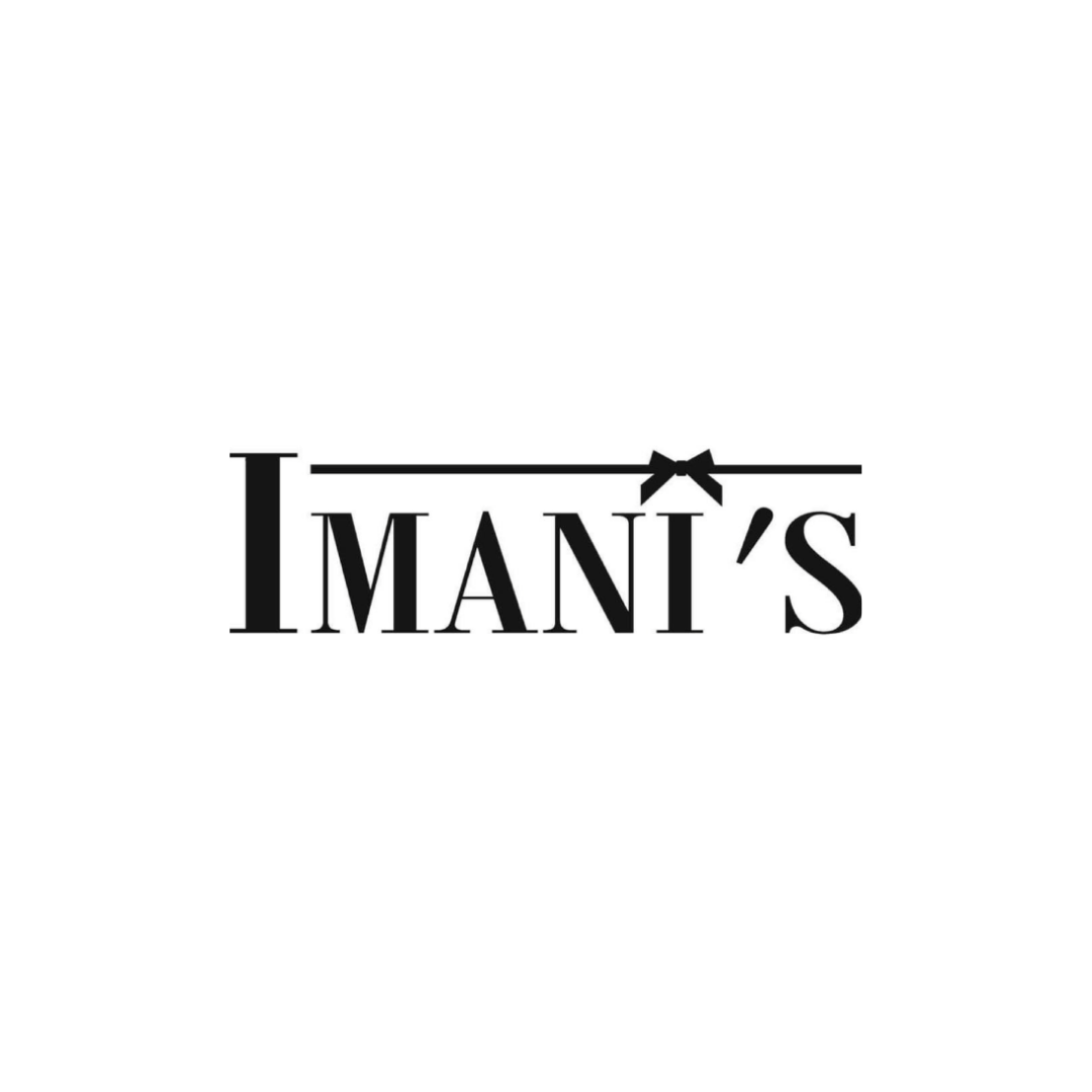 Imani’s logo with minimalist black bow design, representing an elegant beauty and styling studio in Kerkrade.