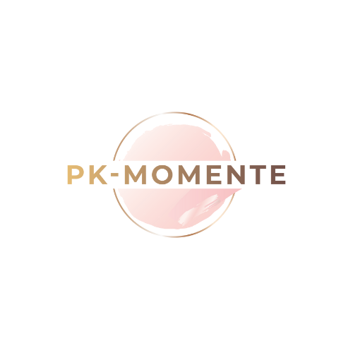 PK-Momente rose-gold logo – elegant feminine branding for a beauty studio
