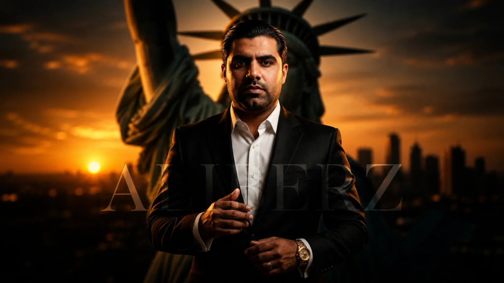 Wersin Aziz with Liberty backdrop for MJ DeMarco resource